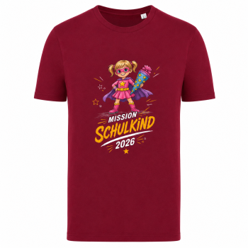 Bio-T-Shirt für Mädchen - Mission Schulkind 2026